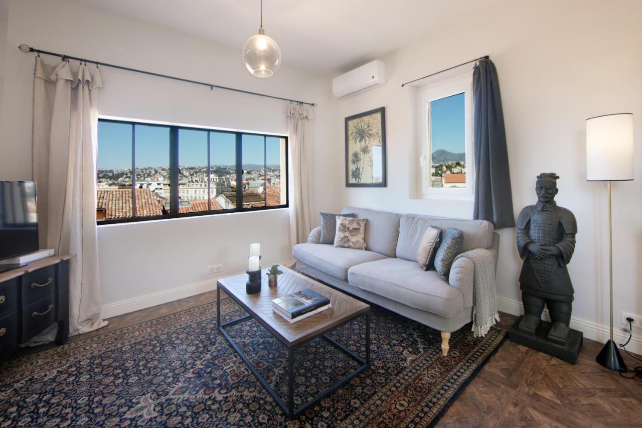 Cocoon Loft - Magnifique Loft Sous Toit, Refait A Neuf, Vues Splendides, Clim, Wifi Nice Exterior foto
