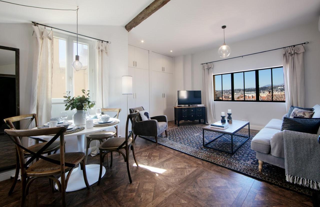Cocoon Loft - Magnifique Loft Sous Toit, Refait A Neuf, Vues Splendides, Clim, Wifi Nice Exterior foto