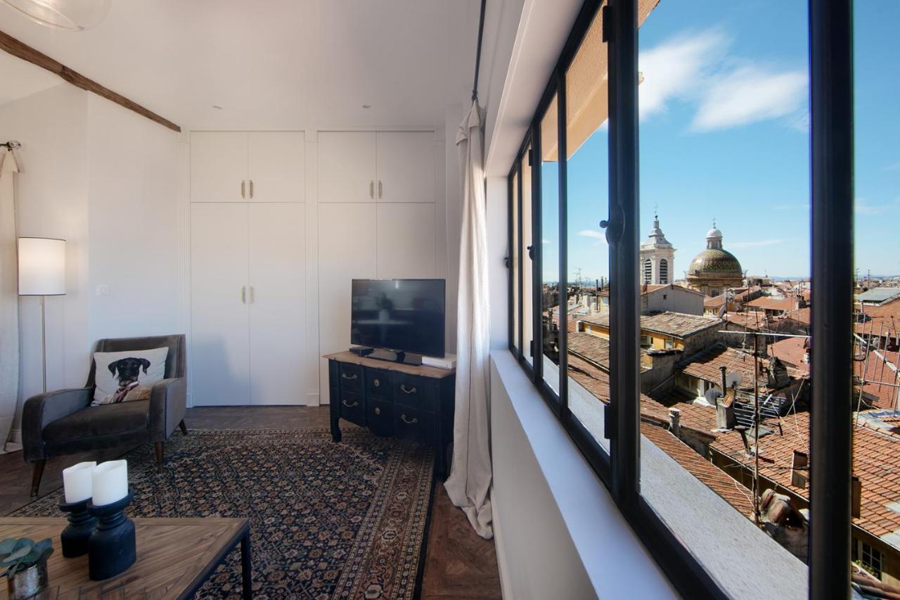 Cocoon Loft - Magnifique Loft Sous Toit, Refait A Neuf, Vues Splendides, Clim, Wifi Nice Exterior foto